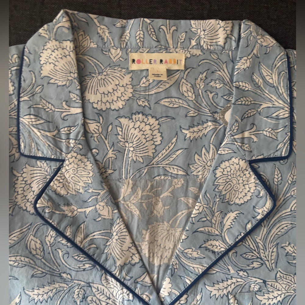 Roller Rabbit Blue Floral Pajama Top